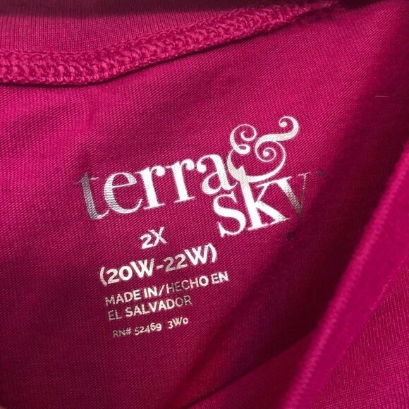 Terra & Sky hot pink everyday T-shirt cheap Plus size 2XL-22W - Picture 8 of 8